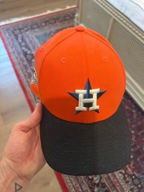 New Era Orange and Black Houston Astros Hat with Raised H Logo